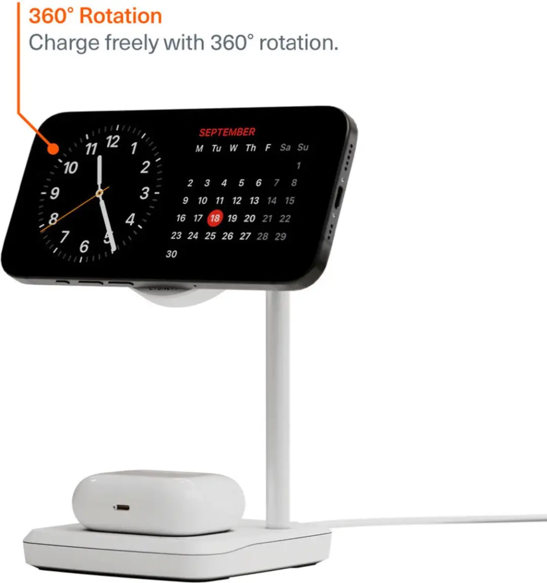Cygnett Qi2 2-in-1 Chargebase CY5099BUNCP - Wit