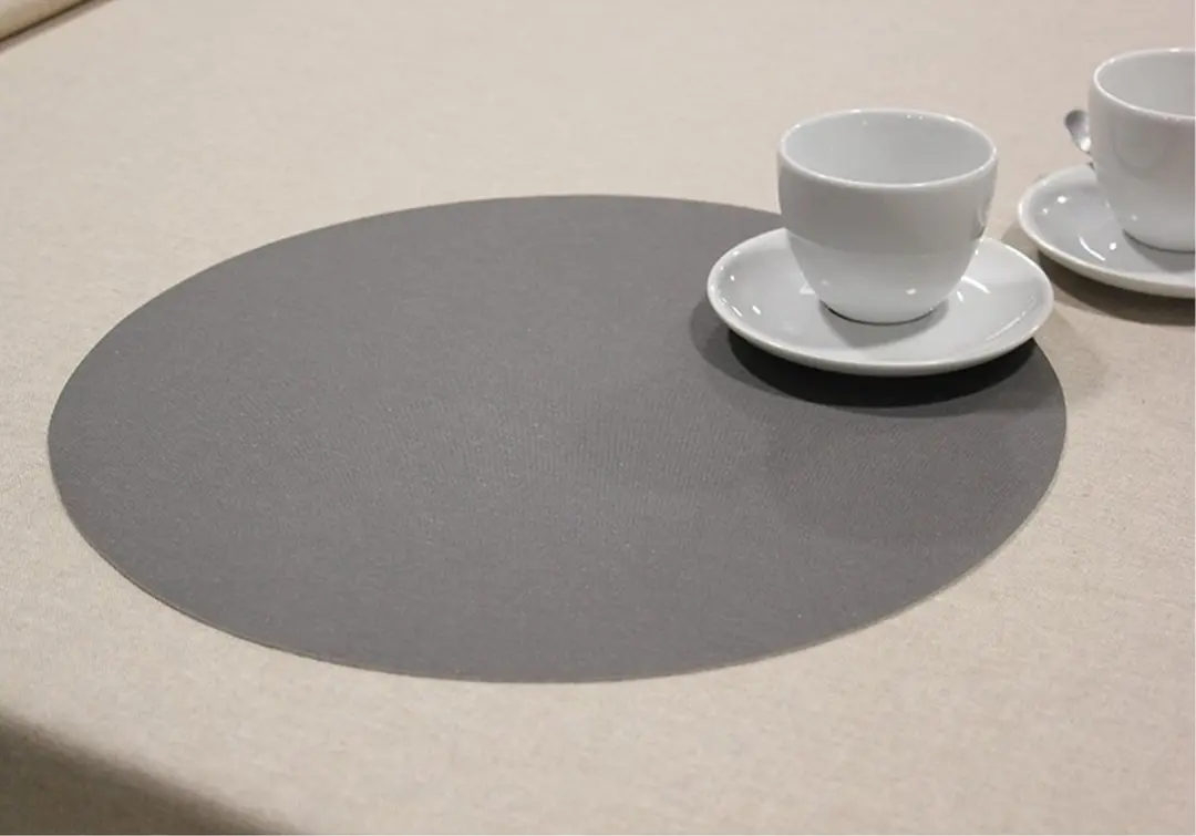 Wicotex Placemats - 6 Stuks - Donker grijs - Ø38cm - Anti-slip & Teflon