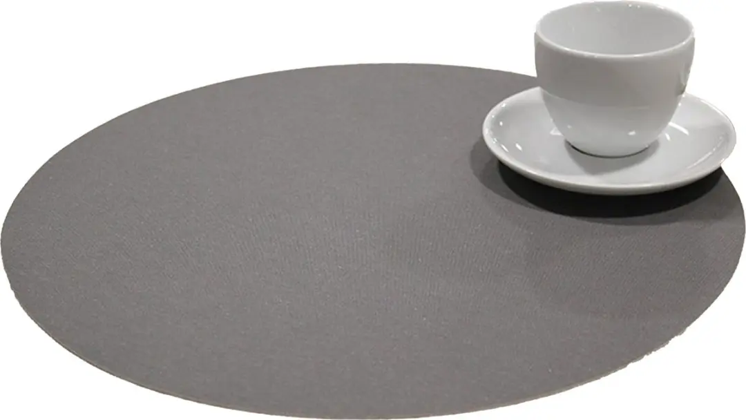 Wicotex Placemats - 6 Stuks - Donker grijs - Ø38cm - Anti-slip & Teflon