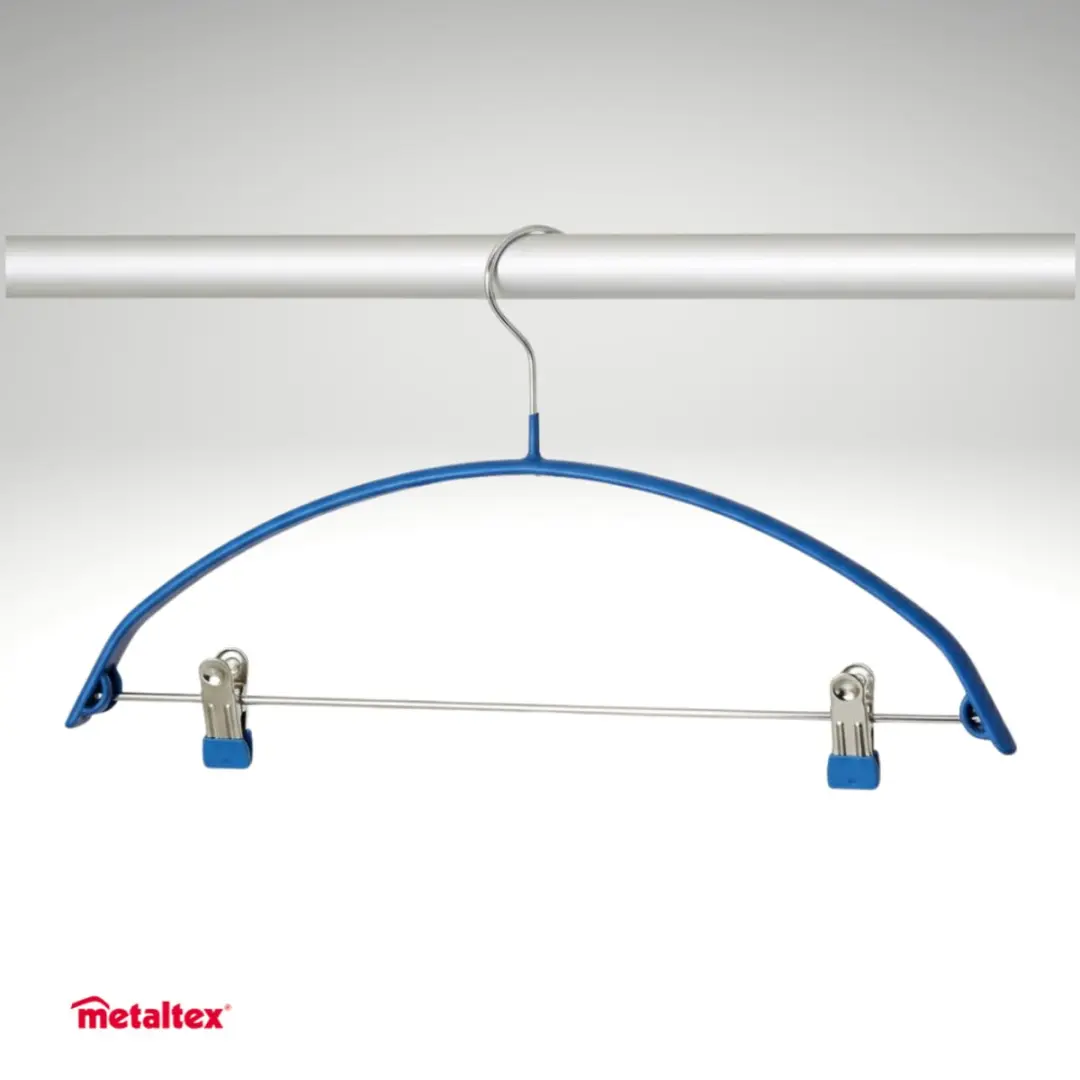 Metaltex Kledinghanger 42cm Blauw - Anti-Slip Metaal & PVC - afbeelding 6 van 6
