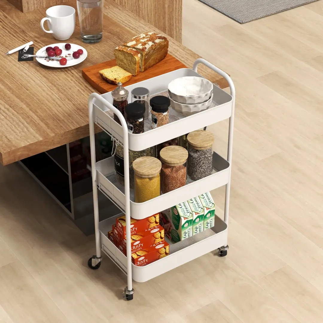 Homcom Keukenrolwagen 3 Etages 850-292V00 - Wit