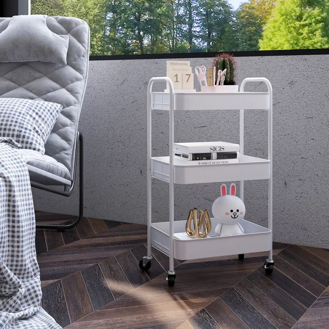 Homcom Keukenrolwagen 3 Etages 850-292V00 - Wit