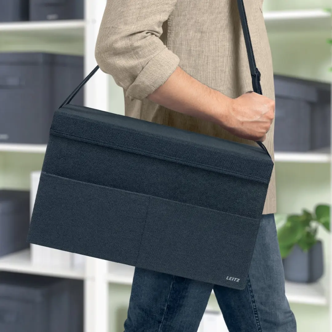 Leitz Stoffen Hot Desking Opbergtas 16" - 27L - 3 Vakken - Fluweel grijs - afbeelding 6 van 6