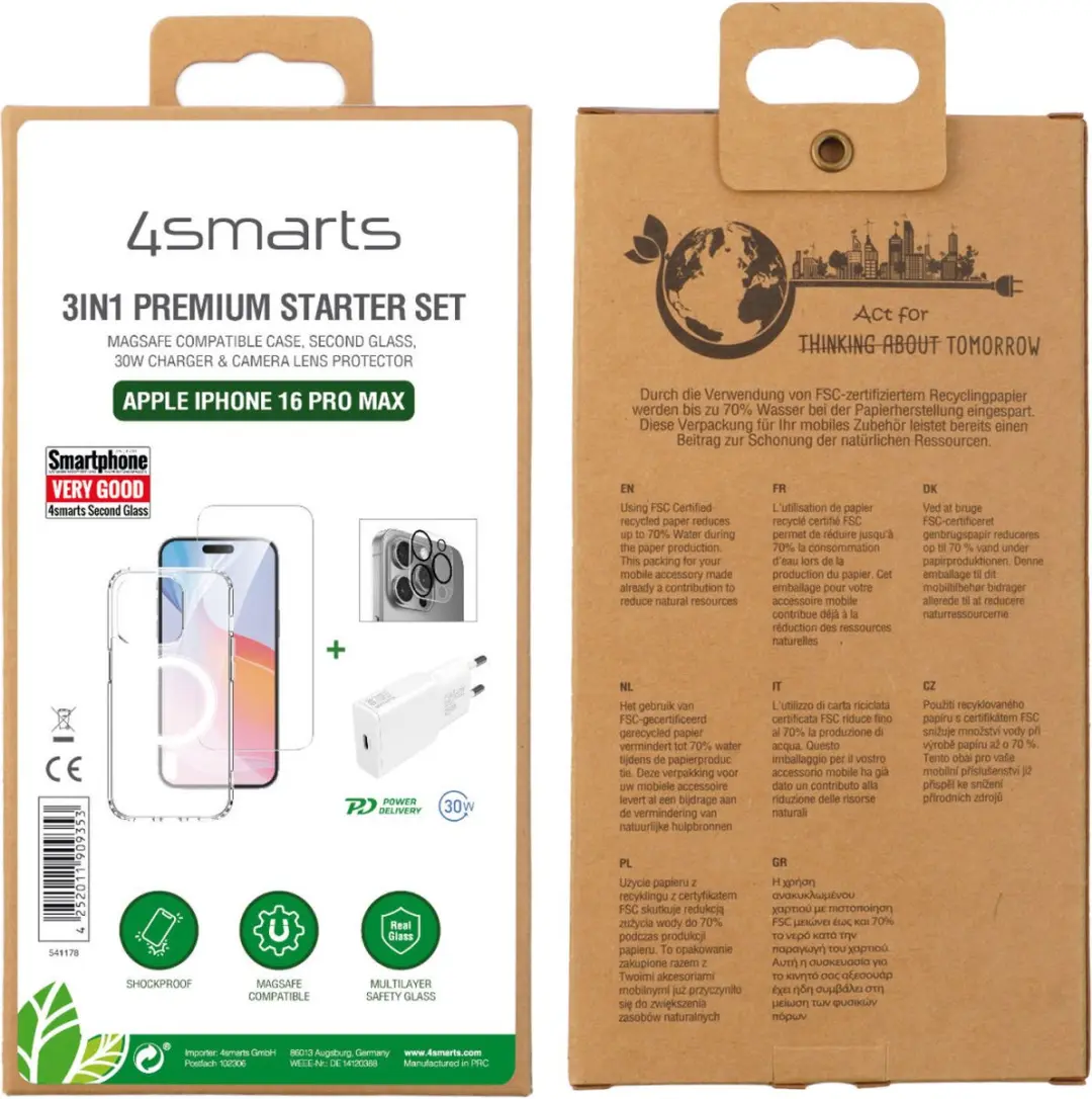 4Smarts 541178 Oplader Smartphone - 1x USB - Transparant/Wit