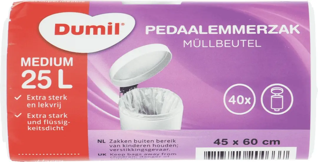 Dumil Pedaalemmerzakken Medium 25L - 200 Stuks (5x40)