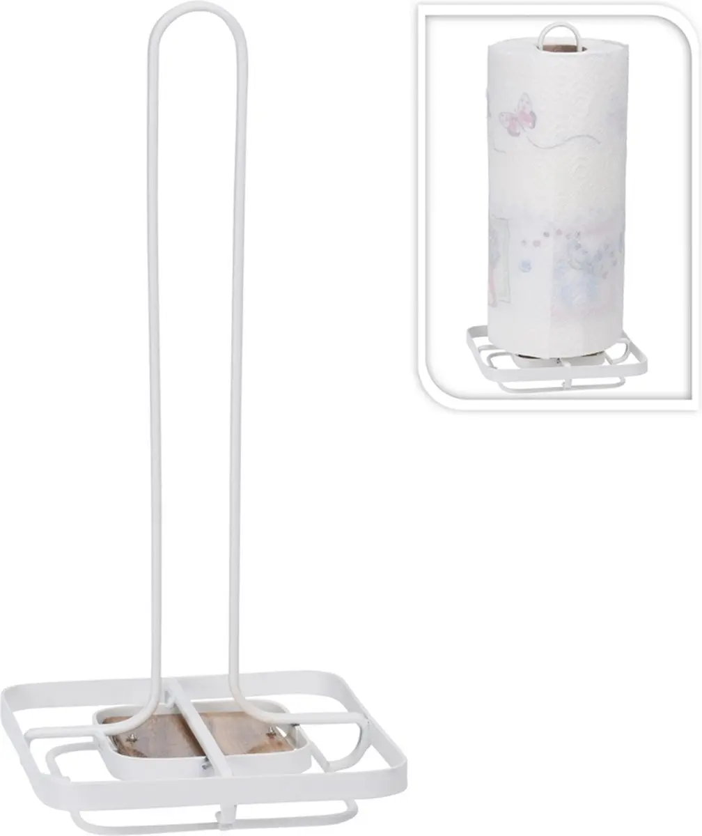 Excellent Houseware Keukenrolhouder Wit Metaal