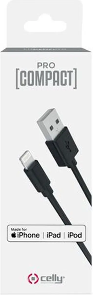 Celly Lightning Kabel Procompact 8021735750611 - Zwart