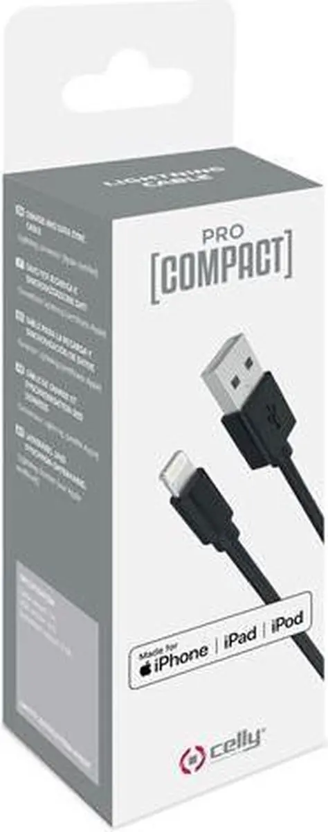 Celly Lightning Kabel Procompact 8021735750611 - Zwart