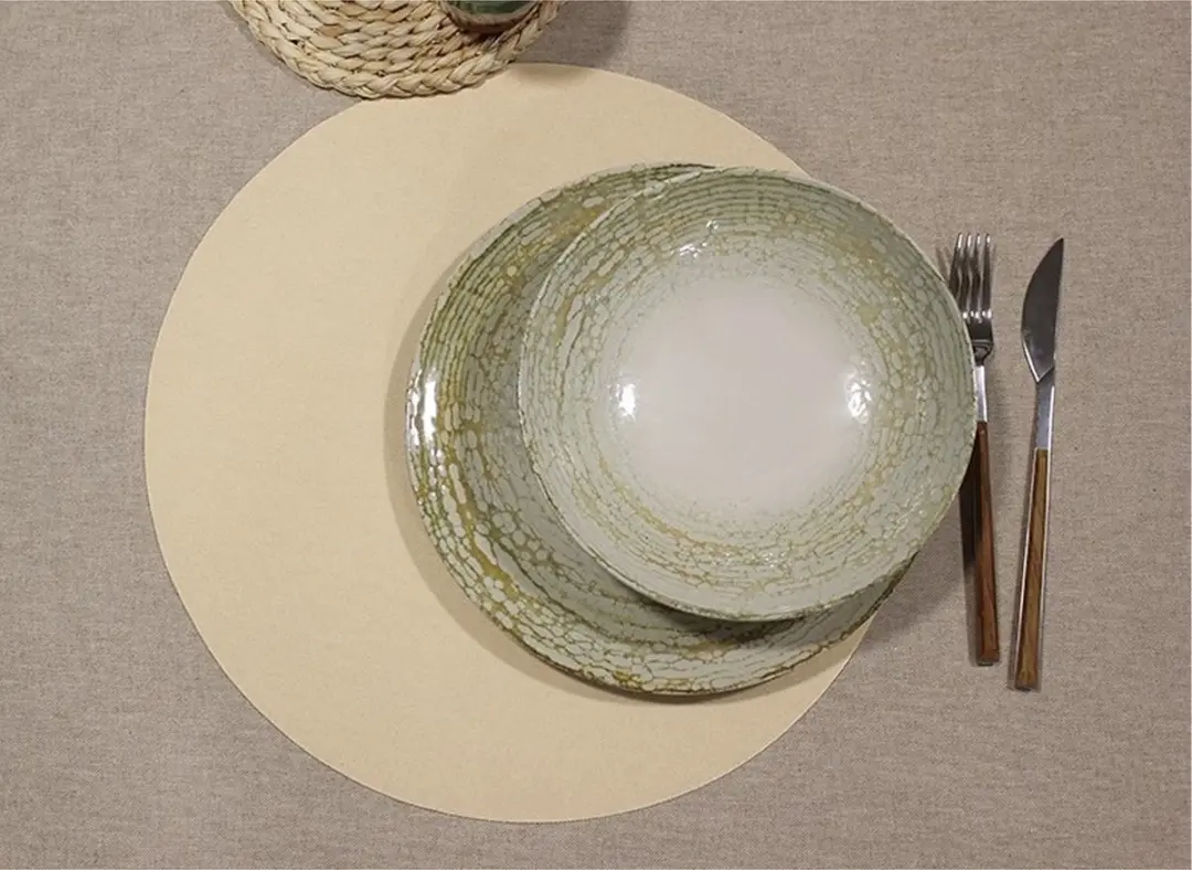 Wicotex Placemats Rond 38cm - Creme - Anti-slip & Teflon