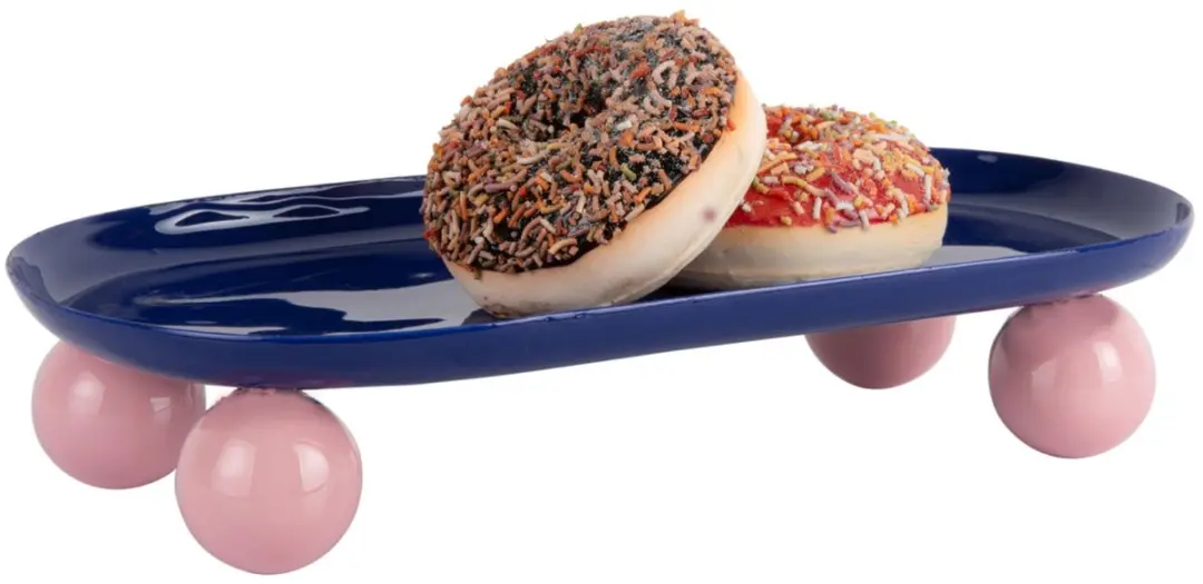 Present Time Double Funky Oval Dienblad - Blauw