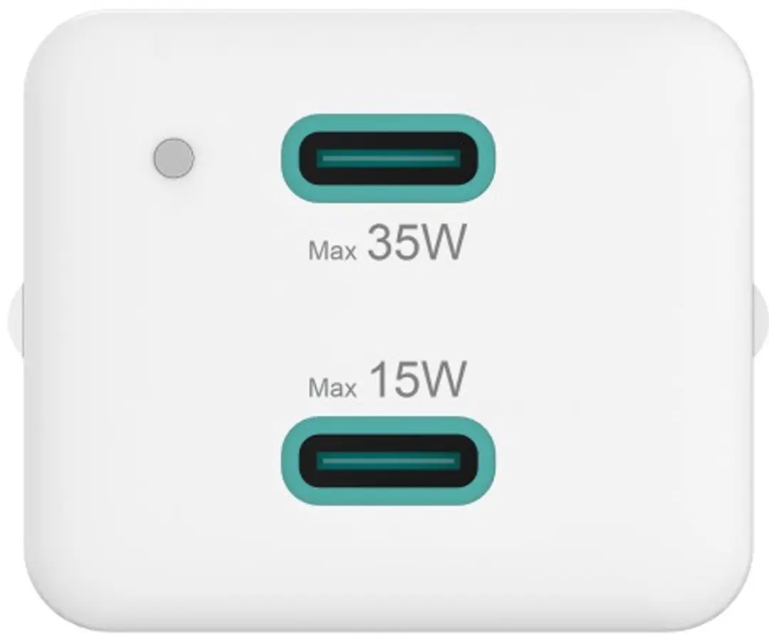 Hama 35W Snellader mini - 2x USB-C PD/QC - Wit