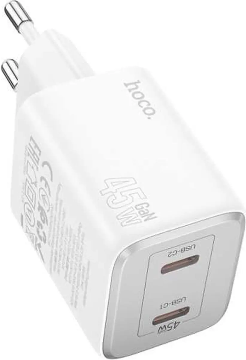 Hoco 45W USB-C Oplader - Wit