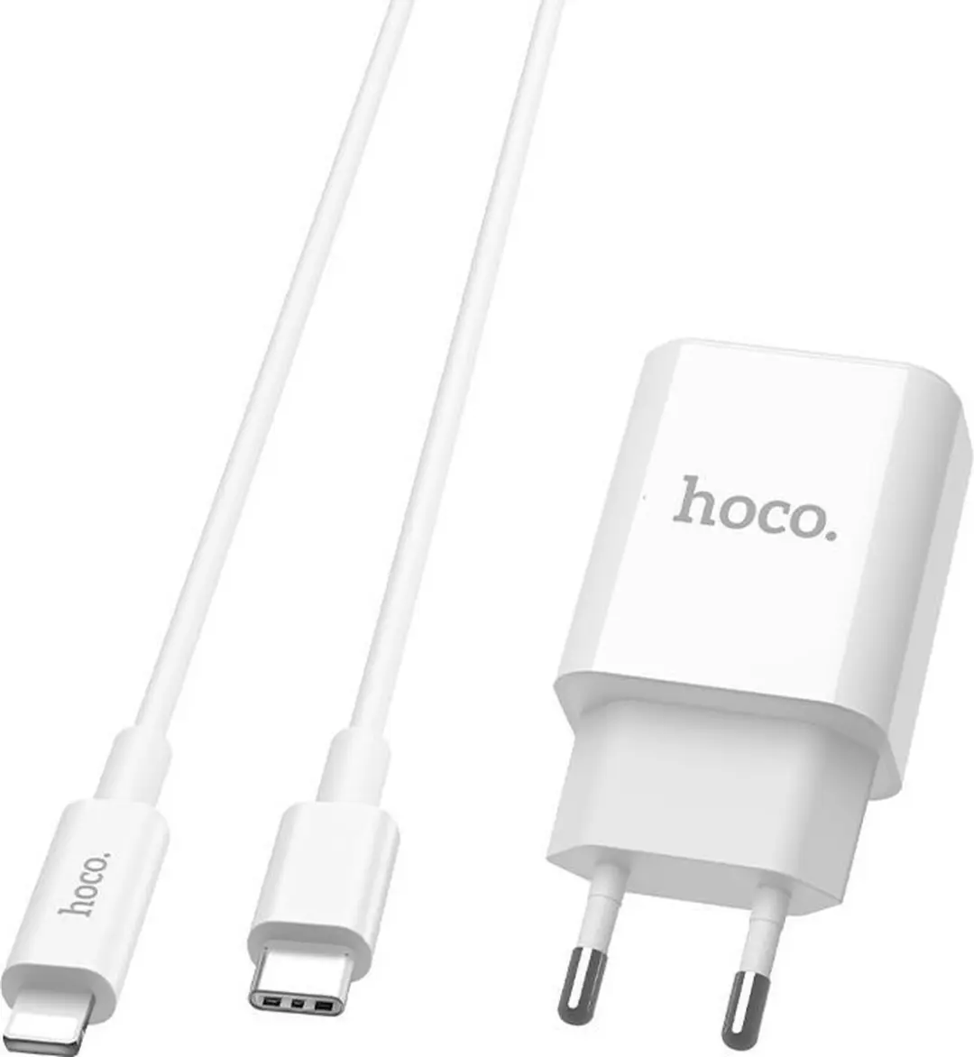 Hoco C71A Star Speed PD3.0 Oplader 18W - USB-C Lightning Kabel - Wit