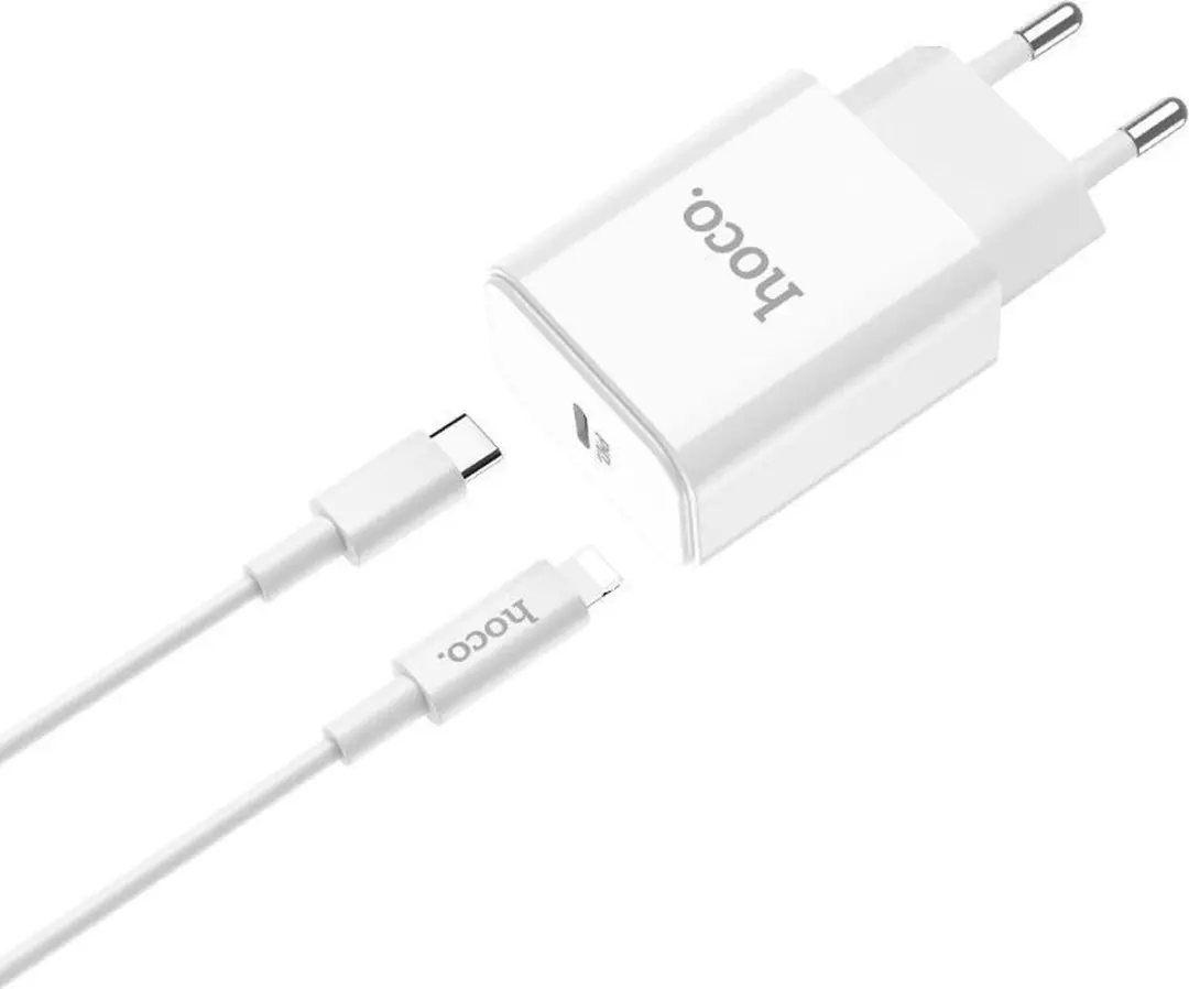 Hoco C71A Star Speed PD3.0 Oplader 18W - USB-C Lightning Kabel - Wit