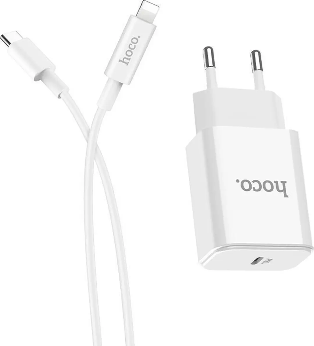 Hoco C71A Star Speed PD3.0 Oplader 18W - USB-C Lightning Kabel - Wit