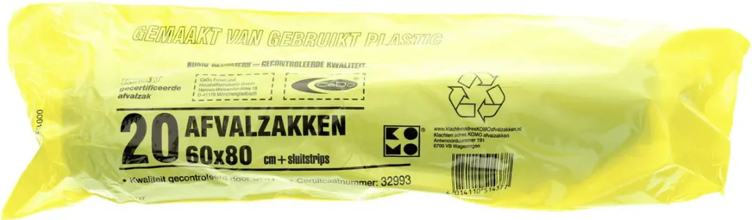 KOMO Vuilniszakken 60L - 40 Stuks - Zwart