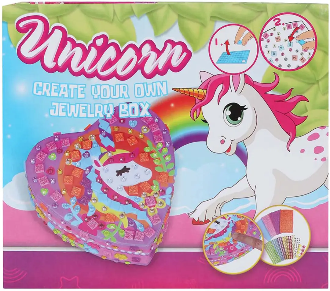 Unicorn Sieradendoos Eenhoorn Kartonnen Knutselset