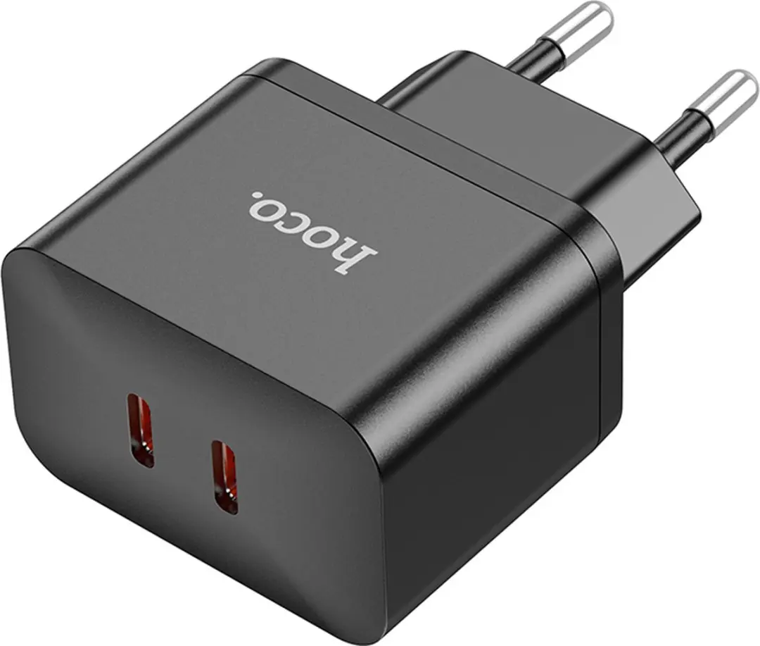 Hoco 35W Snel Oplader N29 - Dual USB-C - 35W - Zwart