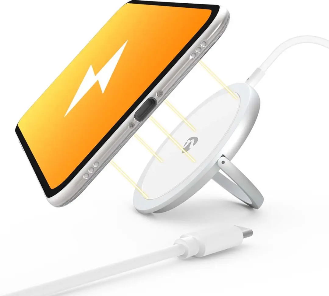 Nedis WCHAQM250SI Draadloze Oplader - Staand 10W - USB-C 1m - Aluminium