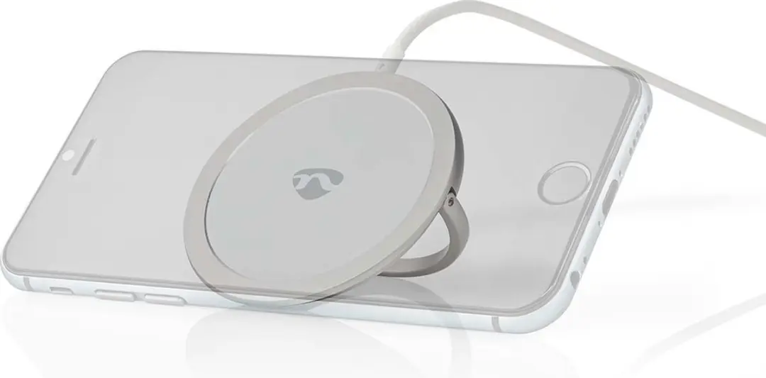 Nedis WCHAQM250SI Draadloze Oplader - Staand 10W - USB-C 1m - Aluminium