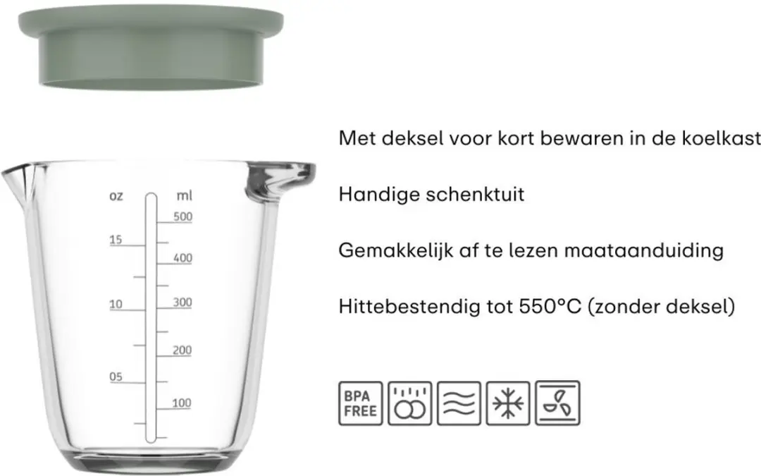 Mepal Chef it Glas Maatbeker 500ml - Navy