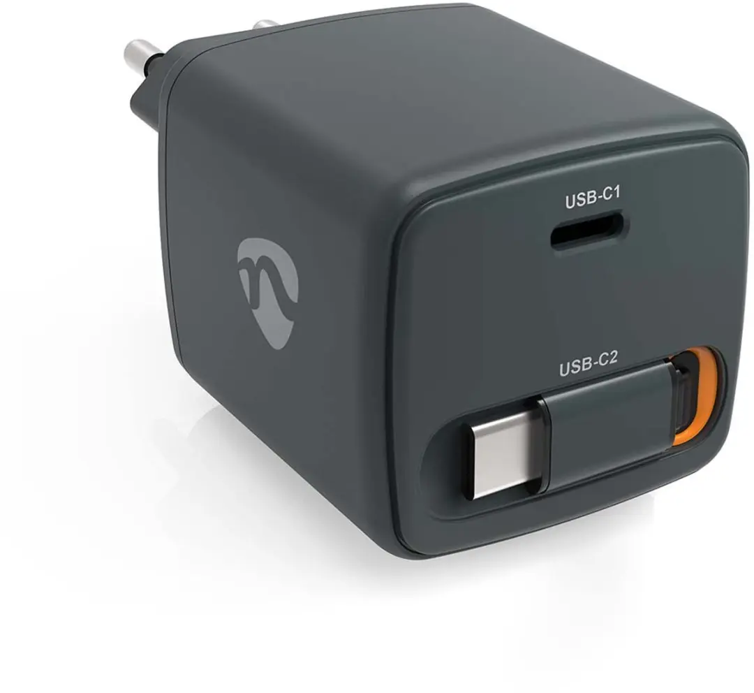 Nedis 65W GaN Oplader USB-C WCHARC65WBK - Zwart