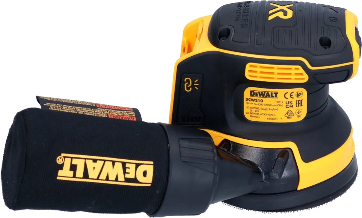 DeWalt DCW210 E1 Excentrische Schuurmachine 125mm - 18V - 2x Powerstack 1,7Ah - afbeelding 4 van 6
