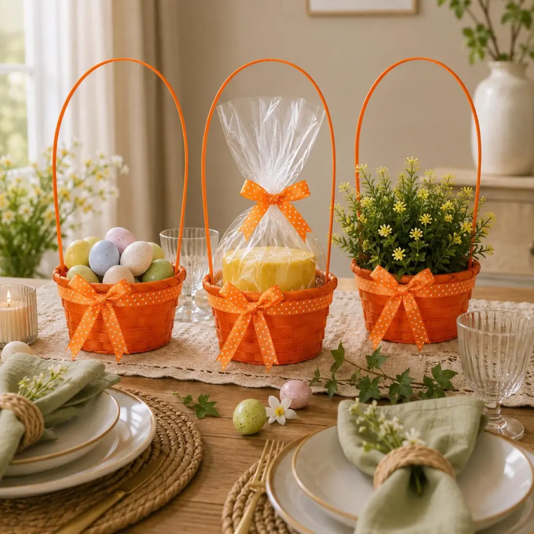 Excellent Houseware Rieten Mandje Oranje 21x39cm - afbeelding 6 van 6