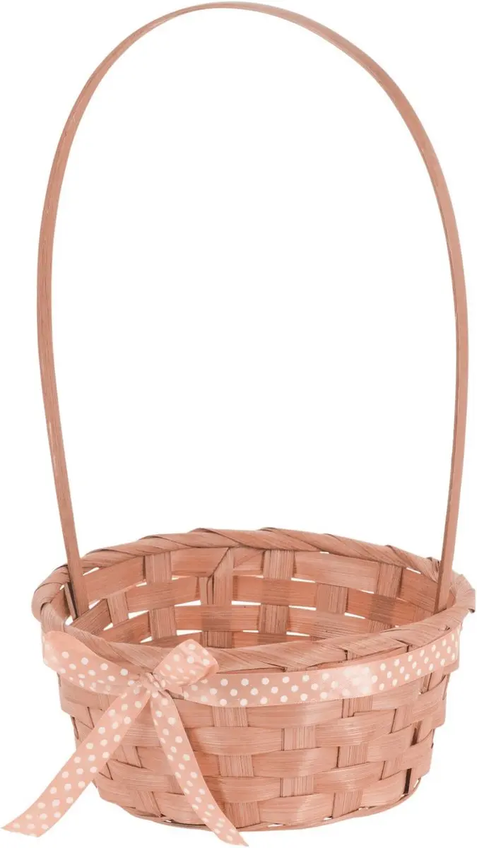 Excellent Houseware Rieten Mandje Oranje 21x39cm