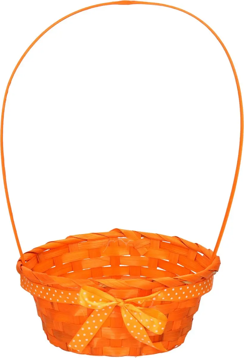 Excellent Houseware Rieten Mandje Oranje 21x39cm