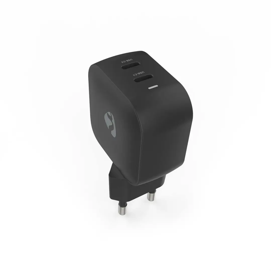 Nedis WGCHA45WBK Oplader 45W GaN - 2x USB-C - Zwart