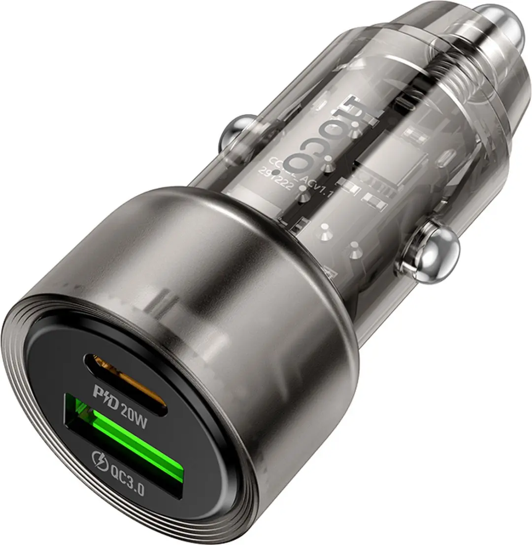Hoco Z52 Autolader USB-C naar Lightning 38W - Zwart