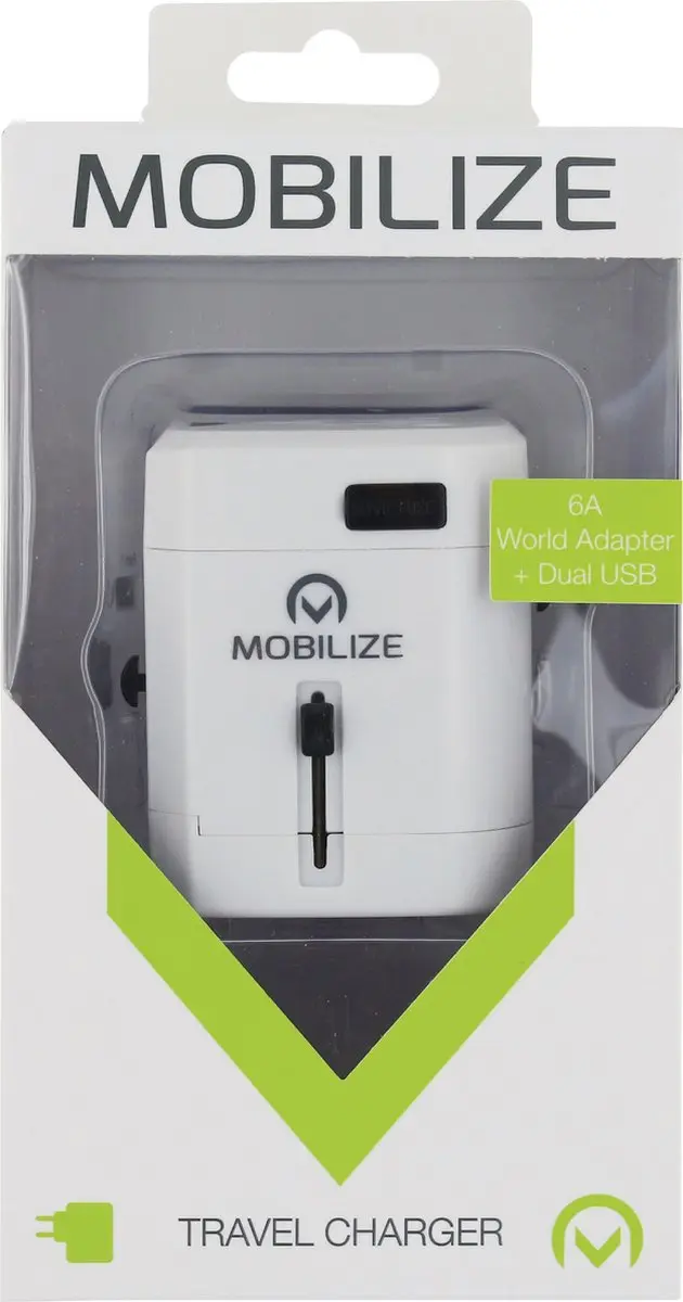 Mobilize MOB-21895 Reisadapter - 2x USB - 20W - Rood