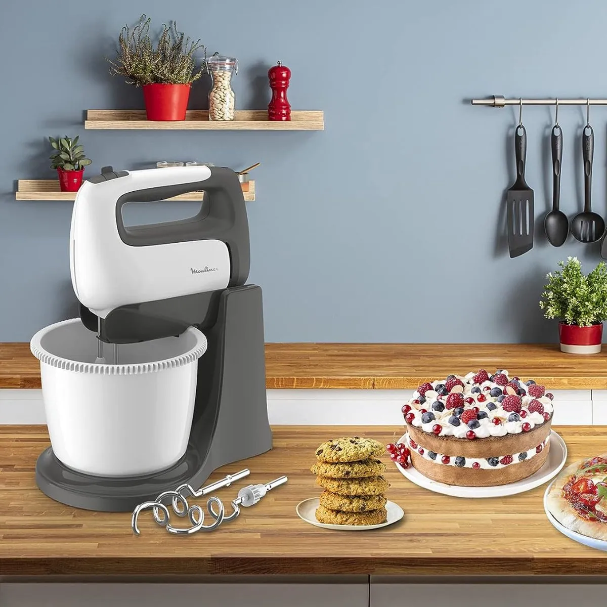Moulinex Mixer 500W 2.5L - 5 Snelheden Wit/Zwart