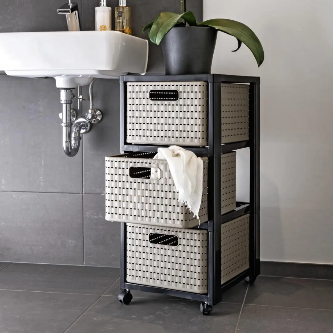 Rotho Country Boekenkast 3 Lades - 18L - Cappuccino/Antraciet