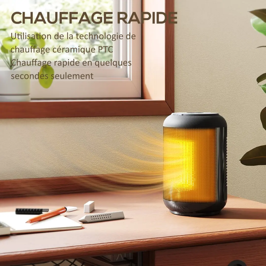 Homcom Staande Kachel 2000W - 3 Standen - Zwart - afbeelding 5 van 6