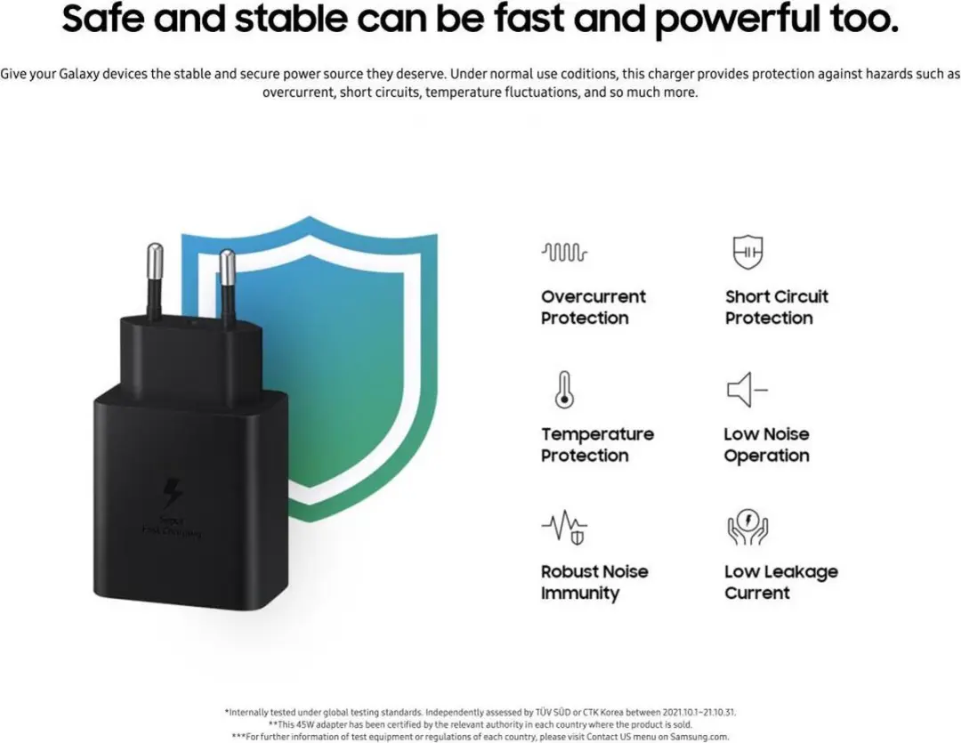 Samsung 45W Power Adapter EP-T4510XBE - USB-C kabel 1.8m - Zwart