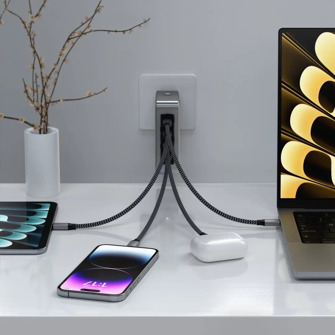 Satechi ST-W145GTM USB-C Oplader 145W - 4 Poorten - Grijs