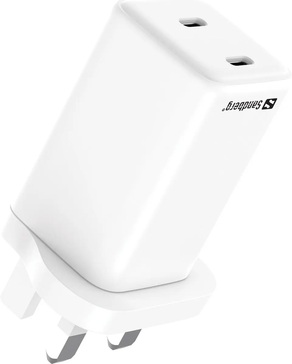 Sandberg 441-62 Oplader 65W - 2x USB-C - Wit