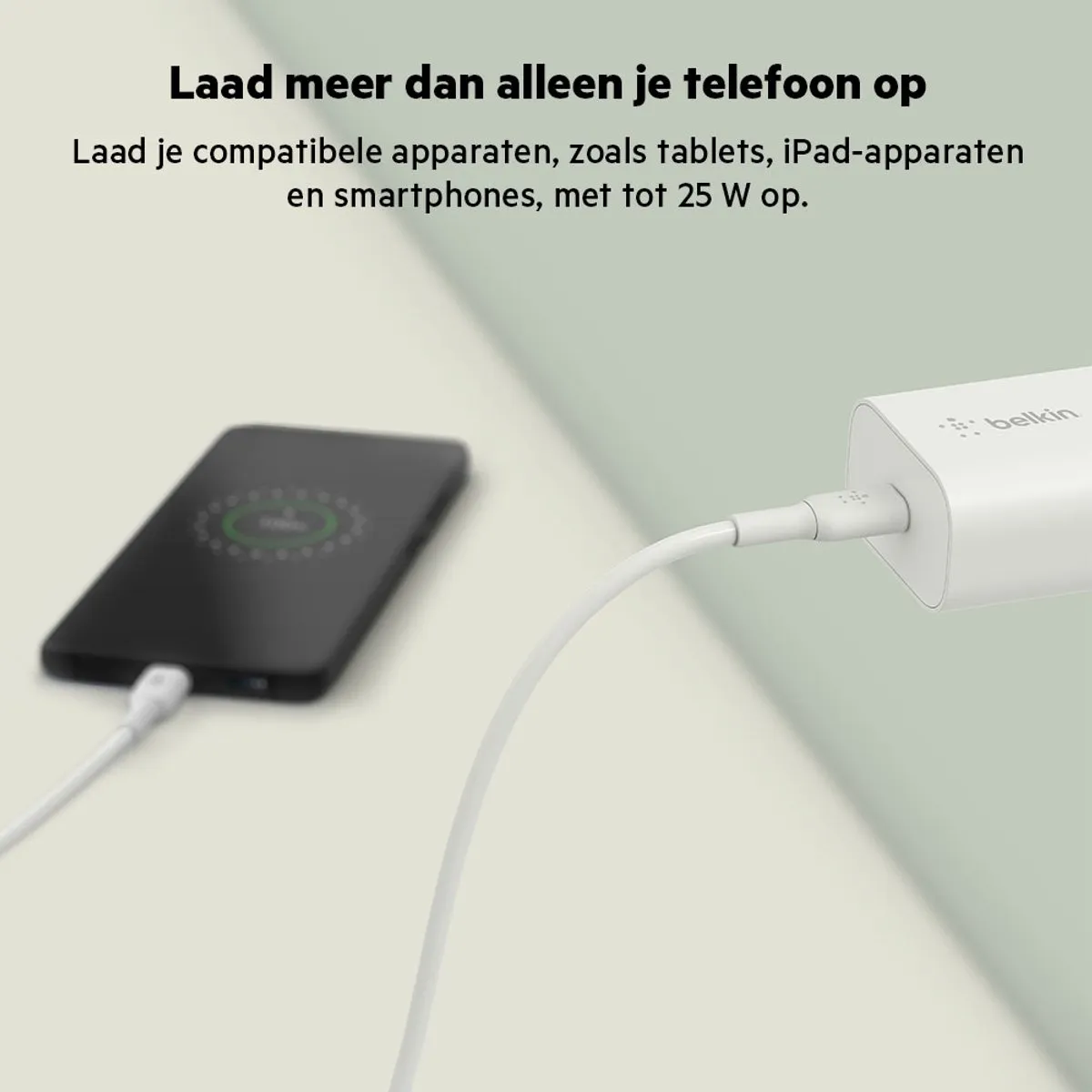 Belkin 25W USB-C Snellader WCA004vf1MWH - Wit