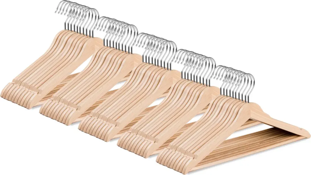 Wicotex Houten Kledinghanger Set 50 Stuks