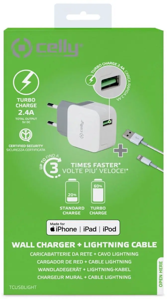 Celly TCUSBLIGHT USB-A Thuislader