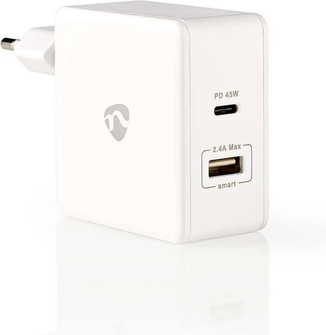 Nedis WCPD45W100WT Oplader 57W - 2x USB - Wit