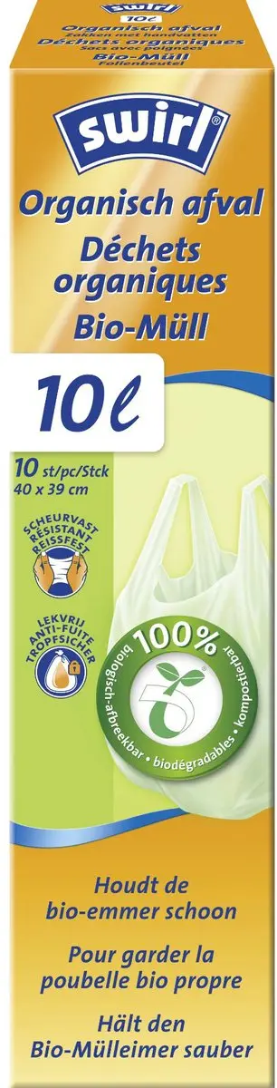 Swirl Bio Pedaalemmerzakken Met Handvat 10L 10 Stuks