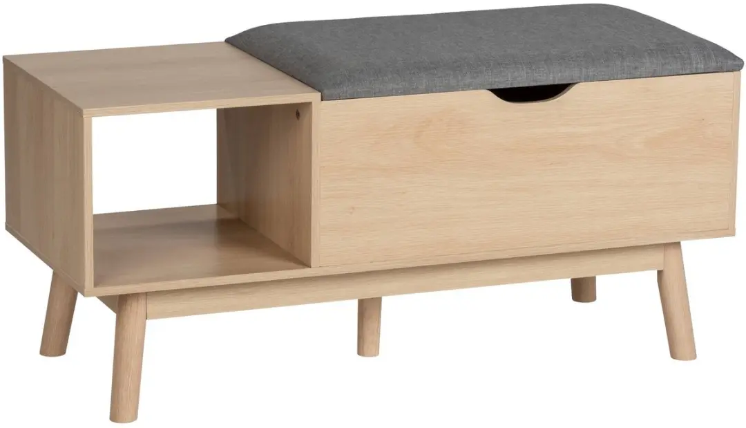 Schoenenrek met comfortabele zitting en opbergruimte EDDA, voor hal, Wenko