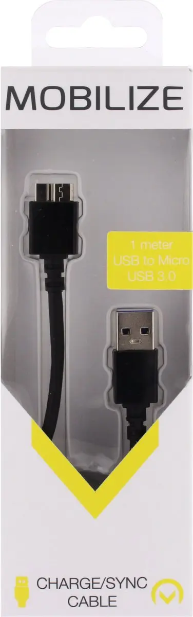 Mobilize USB-A naar Micro USB 3.0 Kabel 1m - 10133 - Zwart