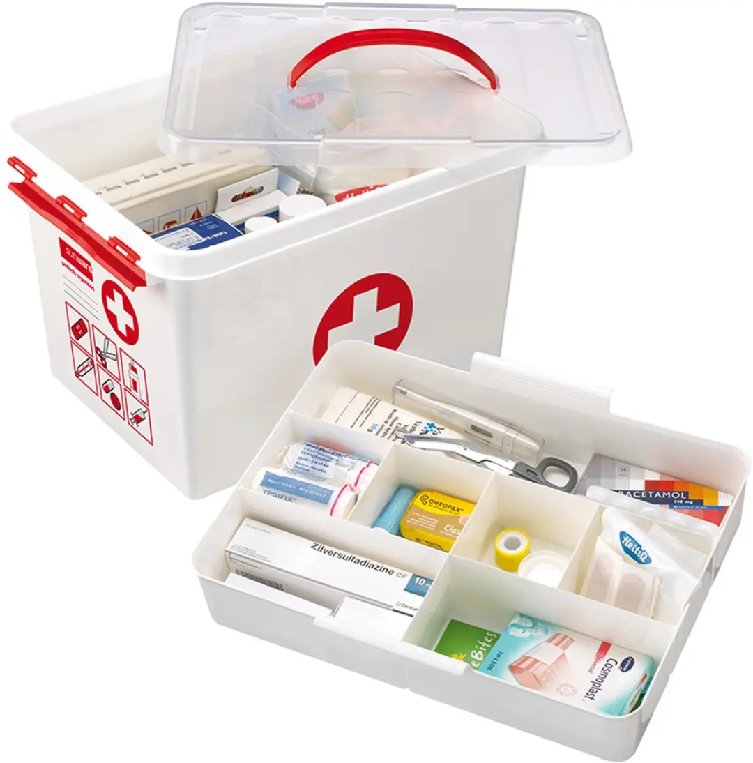 Sunware Q-line EHBO Opbergbox 22L - 40x30x26cm Rood - afbeelding 6 van 6