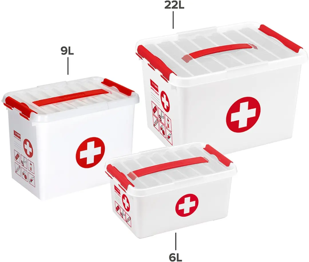 Sunware Q-line EHBO Opbergbox 22L - 40x30x26cm Rood