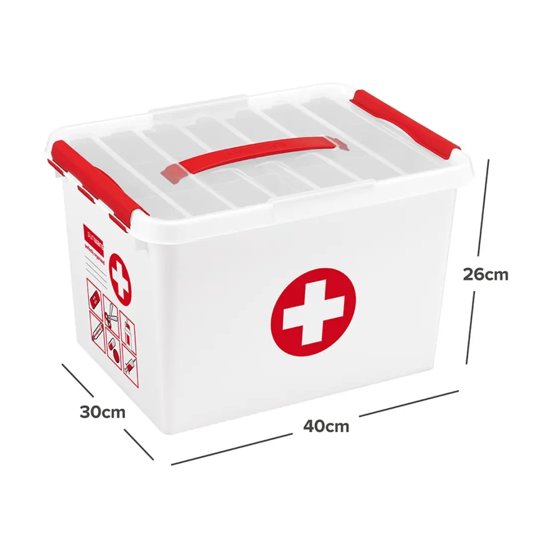 Sunware Q-line EHBO Opbergbox 22L - 40x30x26cm Rood