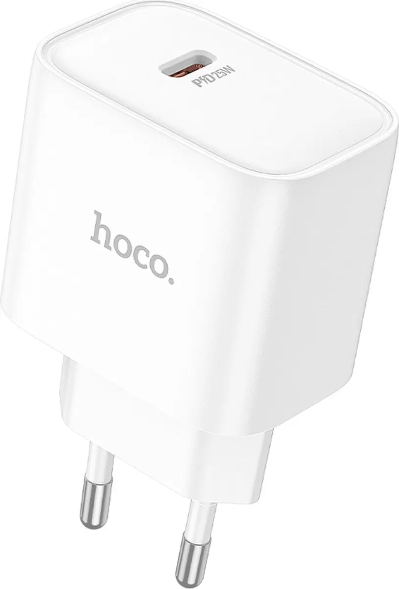 Hoco 25W Type C Snellader DC71 - USB-C naar USB-C Kabel 2m - Wit - afbeelding 6 van 6